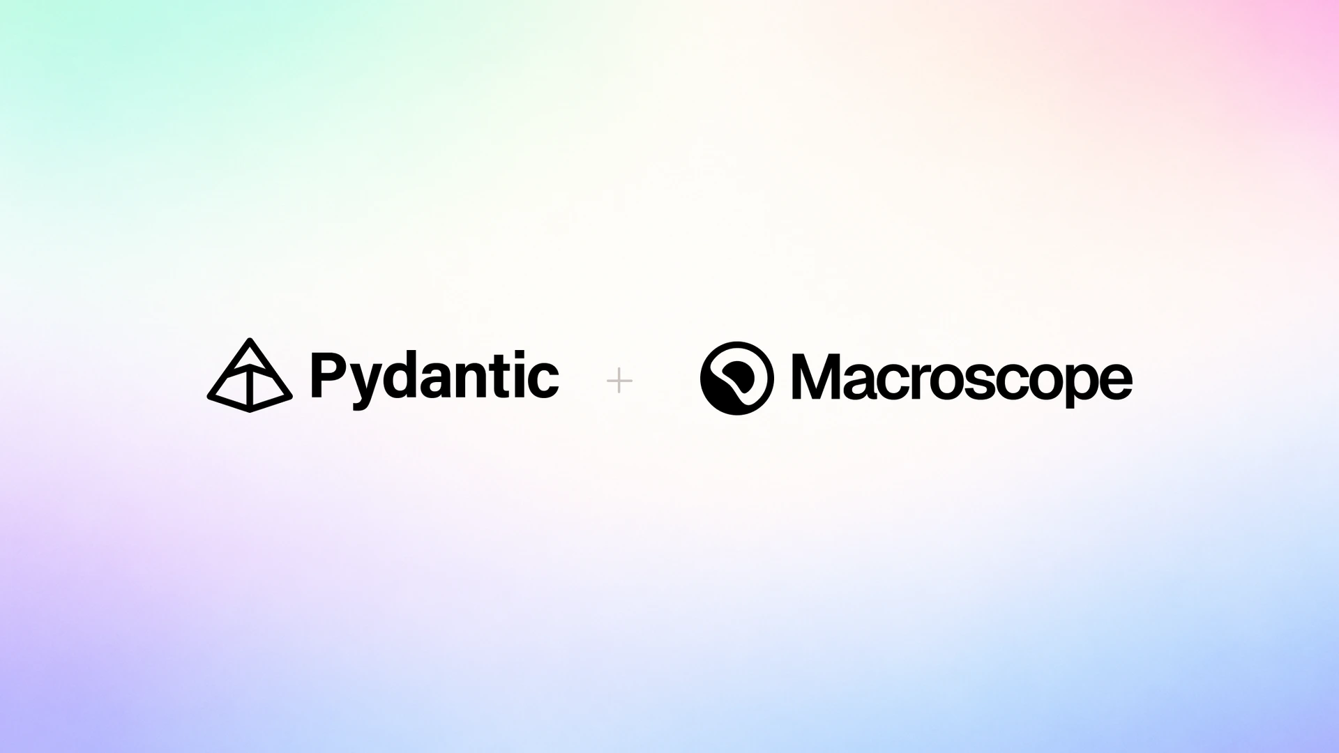Pydantic logo + Macroscope logo on a gradient background